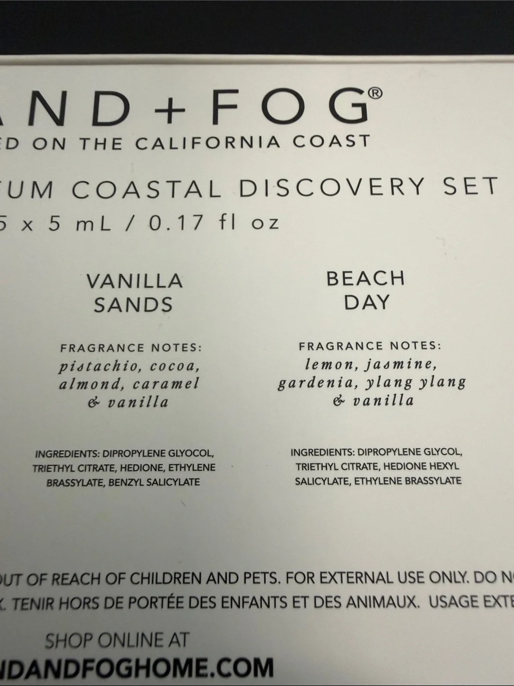 SAND+FOG | Discovery Set ~ Inspired By The California Coast Perfume Oil Set